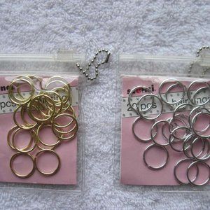 Scunci 20 PCS Hair Rings Metal Gold Silver Braids Reusable Zipper Storage Pouch